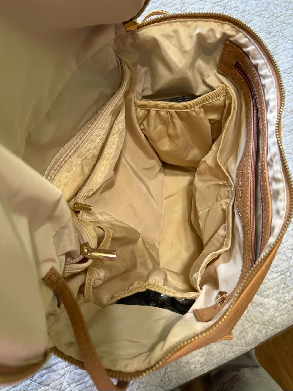Faux Leather Diaper Bag Backpack